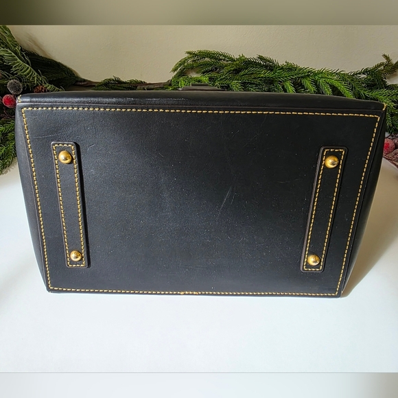 Dooney & Bourke Emerson Satchel/Crossbody Black Florentine Leather Gold Hardware - Picture 7 of 13